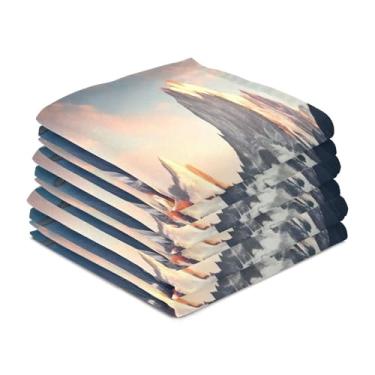 Imagem de Wassud Toalhas de cozinha de montanha e lago toalhas de prato de cozinha pacote com 6 panos de prato macios com laço para pendurar toalha de mão super absorvente de secagem rápida toalhas de chá de