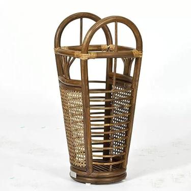 Imagem de x3anggyt5 Suporte de guarda-chuva de tecelagem de vime, suporte resistente, cesta de balde de entrada, para decoração de escritório em casa, economiza espaço