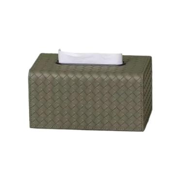 Imagem de Caixa de lenços moderna simples e moderna para restaurante doméstico caixa de papel decorativa mesa de café criativa caixa de lenços de mesa (verde)