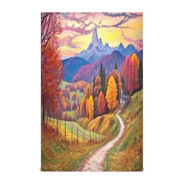 Imagem de Wassud Toalhas de cozinha cenário bonito toalhas de prato de cozinha 1 pacote panos de prato macios com laço para pendurar toalha de mão de secagem rápida super absorvente toalhas de chá de mesa