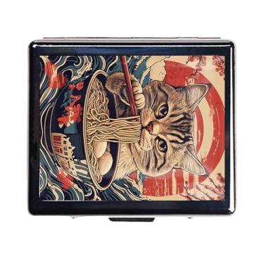 Imagem de Organizador de comprimidos prata brilhante cromado de 7 dias com espelho interno tem 8 compartimentos separados retângulo, armazenamento versátil para medicamentos – acessório de viagem ideal (um gato