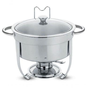 Imagem de Rechaud Tramontina Redondo Em Inox Banho Maria Com Suporte Para Tampa E Fogareiro 7 Litros