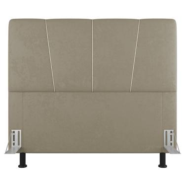 Imagem de Cabeceira Cama Box Casal Queen Size Amber 160cm Estofada Suede Bege - Abmaza