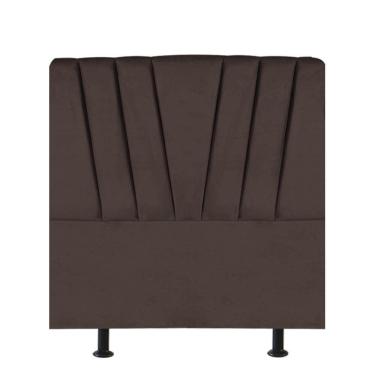 Imagem de Cabeceira Estofada Bélgica 90cm Solteiro Para Cama Colchão Box Quarto Suede Marrom - Aurora Line