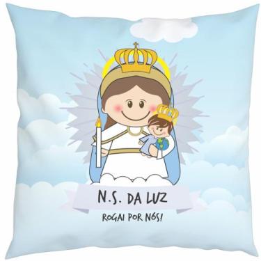 Imagem de Almofada Com Enchimento Oração Santinho Nossa Senhora da Luz - Fabrika