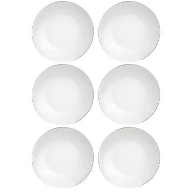 Imagem de Conjunto 6 Pratos Fundos Tramontina Atena 22cm Porcelana Sopas Caldos Mesa Posta