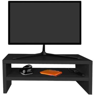 Imagem de Suporte para Monitor/Notebook com Nicho 40 cm Naiara Preto - Maderatto