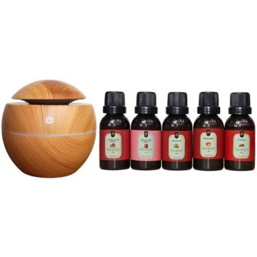 Imagem de Combo Difusor Elétrico + 5 Essências De 30Ml Hidrossolúveis - Nattuaro