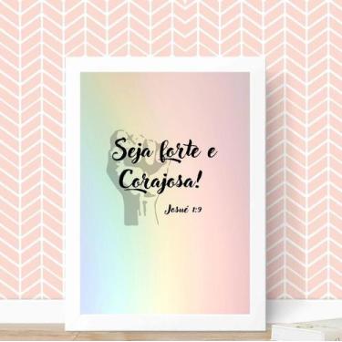 Imagem de Quadro Decorativo 24x18cm com Vidro - Moldura Branca - Quadros On-Line