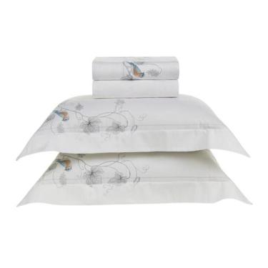 Imagem de Jogo de Cama Queen Karsten 300 Fios Algodão Egípcio 04 Peças, Videira