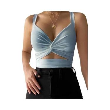 Imagem de Tops Cropped Sem Mangas Em Preto E Branco Para Mulheres, Sexy E Casuai