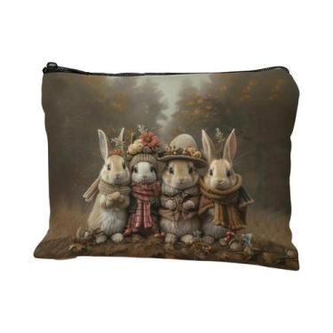 Imagem de Bolsa De Maquiagem Feminina Coelho Da Páscoa, Bolsa De Armazenamento M