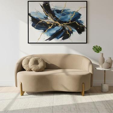 Imagem de Sofá Orgânico 2 Lugares C/2 Almofadas Curvo Sala Recepção Amsterdã Suede Bege - Montana...