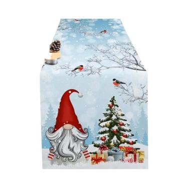Imagem de Caminho De Mesa De Natal Com Tema De Papai Noel Em Tecido Macio Para D