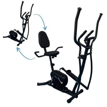 Imagem de Bicicleta Ergométrica Horizontal e Elíptico 2 em 1 Air Bike Residencial Importway Iwf019