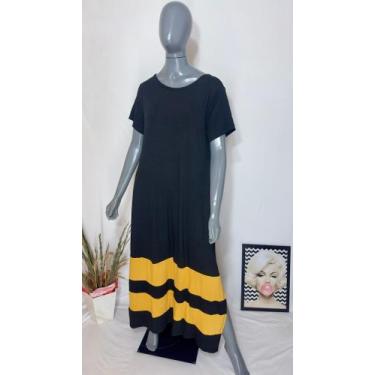 Imagem de Vestido Faixa Com Bolso e Fenda Lateral Moda Femenina - nascimentomoda