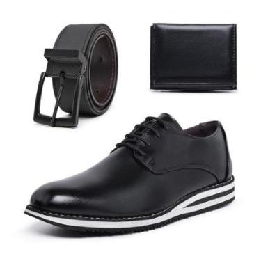 Imagem de Sapato Social Casual Masculino Oxford Premium + Carteira + Cinto-Masculino