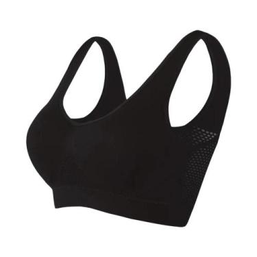 Imagem de Sutiã Esportivo Feminino S-6XL Com Bojo E Recortes, Top De Ginástica S