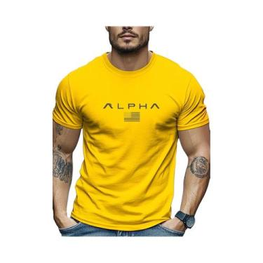 Imagem de Camiseta Masculina De Verão Em Algodão Casual Solta De Gola Redonda Ma