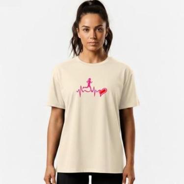 Imagem de Camiseta Feminina Algodão Premium Amo Correr Caminhada Academia-Feminino