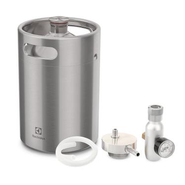 Imagem de Barril De Chopp Electrolux Mini Keg 5l Inox Com Conectores Para Torre De Chopp