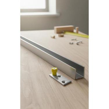 Imagem de Trilho Porta Correr Alumínio U 1m Pino Guia 9mm - Congratulations Stor