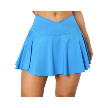 Imagem de Saia Plissada Feminina Para Tênis Com Bolsos, Shorts Esportivos Elásti