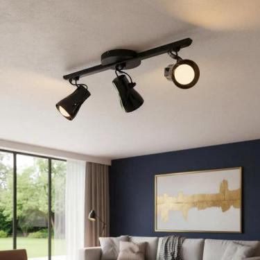 Imagem de Luminária de Teto Spot Trilho Triplo 3 Lâmpadas Direcionável Para Quar