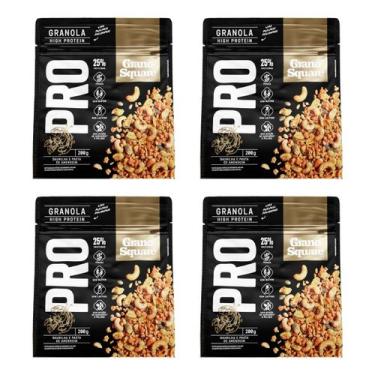Imagem de KIT 4 Granolas GranoSquare PRO Baunilha e Pasta de Amendoim 200g