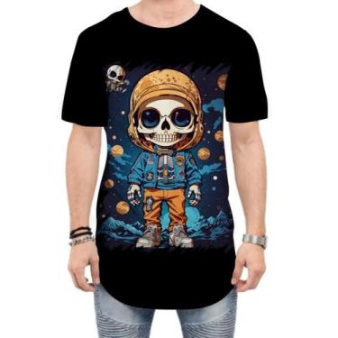 Imagem de Camiseta Longline Caveira Infantil Estilosa Unif 4 - Kasubeck Store®, 