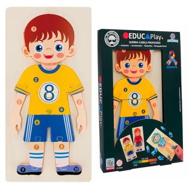 Imagem de Educa Play Quebra-Cabeça Profissões Brinquedo De Madeira Educativo E C