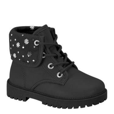 Imagem de Bota Coturno Infantil Menina Molekinha Pelo Casual 2126.524, Preto, 20