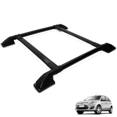 Imagem de Rack Bagageiro De Teto Fiesta Hatch 2003 a 2011 Tubolar Preto - Track