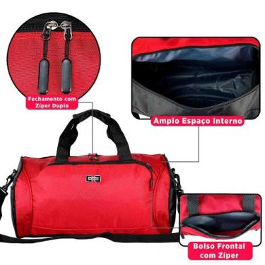 Imagem de Bolsa Sacola de Viagem de Mão Danver Poliéster Santino, Vermelho