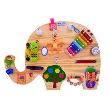 Imagem de Painel Sensorial Montessori 18 Atividade Pedagógica Elefante - Mega To