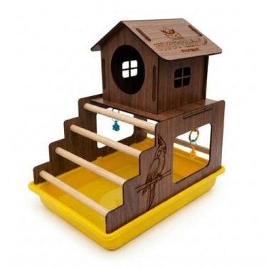 Imagem de Playground Calopsita Bandeja Higiênica Mansão Play Morapet Cor:Amarelo