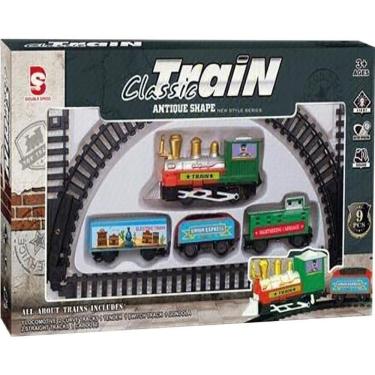 Imagem de Trem Elétrico de Brinquedo Trem Prime 9 Peças Circuito 183cm Visual Vintage Samba Toys
