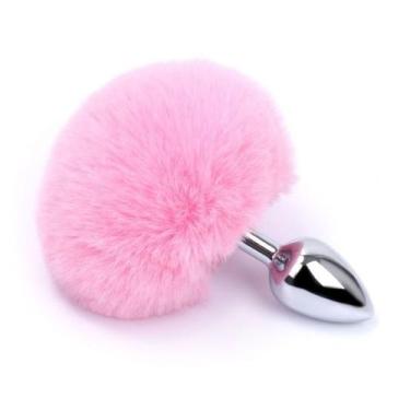 Imagem de Plug Anal Prateado com Pompom Sex Toy - MEAME, MPA1402 ROSA