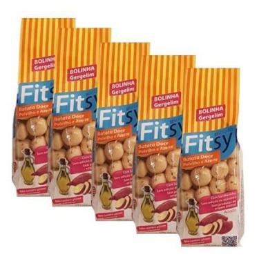 Imagem de Kit 5 Bolinhas Fitsy Biscoito de Batata Doce e Polvilho com Gergelim e
