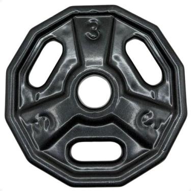 Imagem de Anilha Dectagonal Emborrachada - 3Kg - RLM STORE