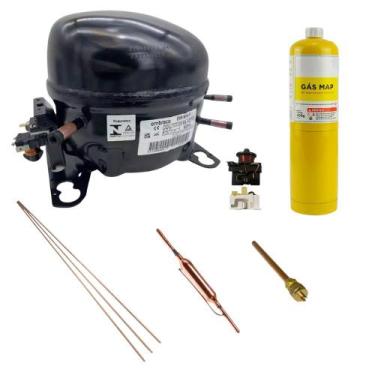 Imagem de Kit Reparo Compressor Geladeira Freezer 1/4 127V com carga maçarico - 