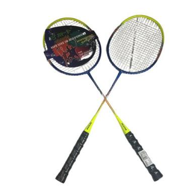 Imagem de Kit Raquete De Badminton Jogo 2 Pecas Com Capa Protetora - Generic