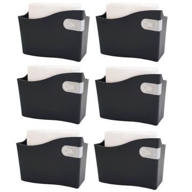 Imagem de Kit Porta Guardanapos 6 Suportes Organizadores Guardanapo Mesa Brinox Preto