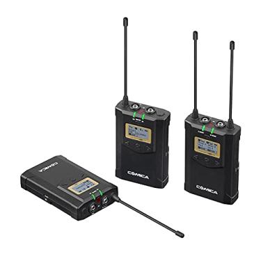 Imagem de Sistema de microfone de lapela duplo sem fio CVM-WM100 PLUS UHF de 48 canais (transmissor duplo e um receptor) com amento em tempo real interruptor M/S Modo de muting LCF Funções de ajustáveis para