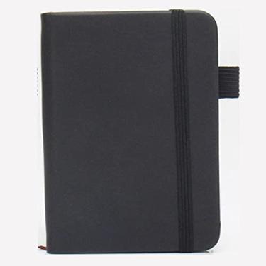 Imagem de A7 mini notebook portátil bloco de notas PU capa diário escrito à mão livro bloco de notas escritório estudante papelaria escolar, preto