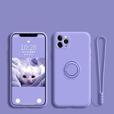 Imagem de Capa de suporte de anel magnético de silicone líquido para Samsung Galaxy A52 A72 A12 A21S A51 A71 S21 Plus S20 FE Note 20 Capa Ultra Stand, Roxo Claro, para M51