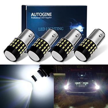 Imagem de AUTOGINE 4 lâmpadas de LED 1000 lúmens super brilhantes 9-30V 1157 2057 2357 7528 3014 54-EX com projetor para luzes de ré, luzes de freio traseiras DRL, Xenon branco