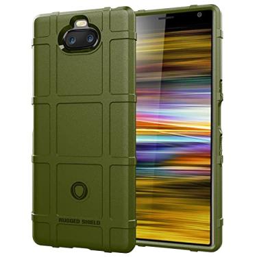 Imagem de LVSHANG Capa de celular à prova de choque com cobertura total robusta de silicone para Sony Xperia 10 Plus/Xperia XA3 Ultra, capa protetora com forro fosco (cor: verde militar)