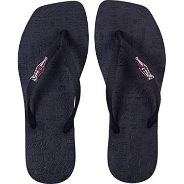 Imagem de Sandálias Coca Cola, Square Sandal II, Feminino, Preto/Preto, 38