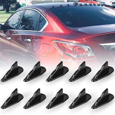 Imagem de Kit de 10 peças de quilhas de tubarão difusor de conjunto para gerador de ar de vórtice Spoiler Roof WingAlpha Racing preto US-OKK166